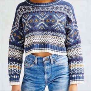 Urban Outfitters Cropped Fair Isle Sweater